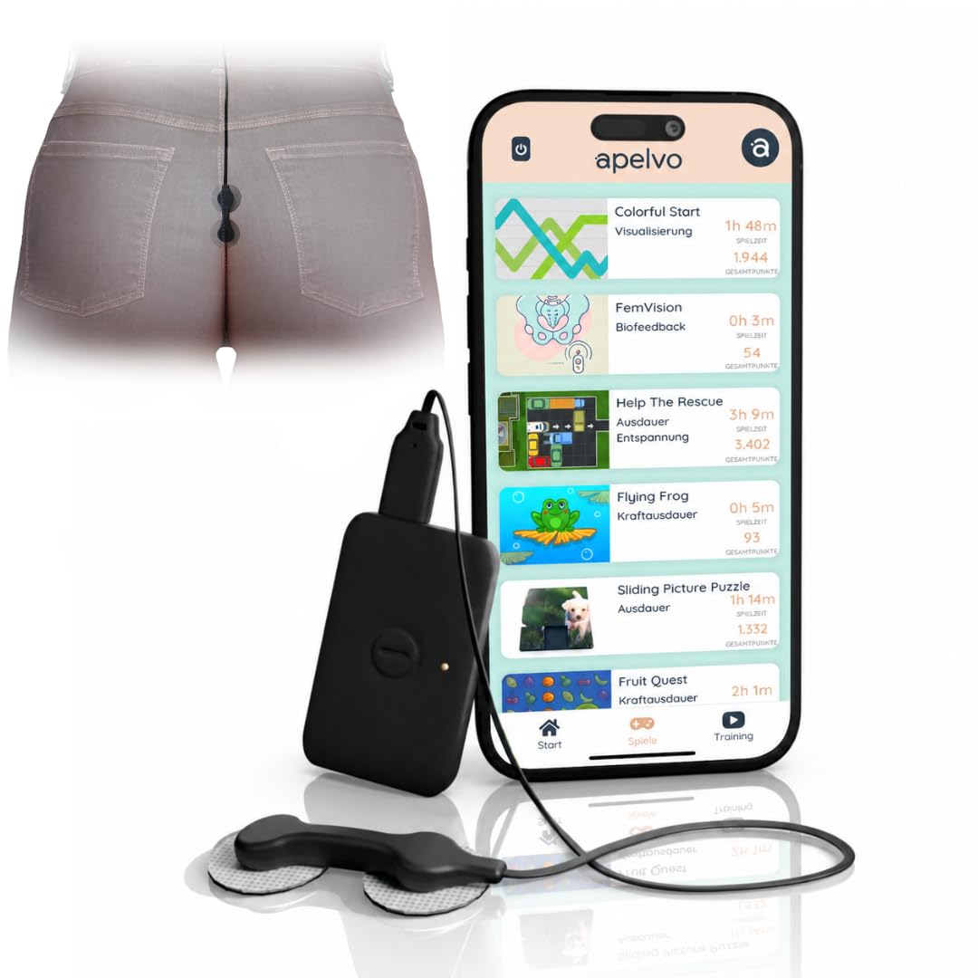 Beckenbodentrainer ohne Einführen - für Frau und Mann - mit App - Innovatives Biofeedback Fitnessgerät - CE-Zertifiziert