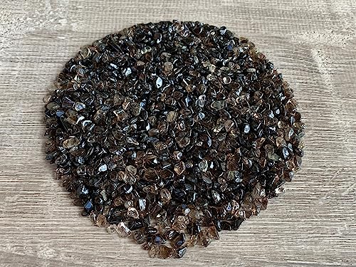 Image of GAF TREASURES 2 oz Lot Natural Semi Tumbled Gemstone Chips, Crushed Mini Crystals, Undrilled Crystal Chips (Smoky Quartz)