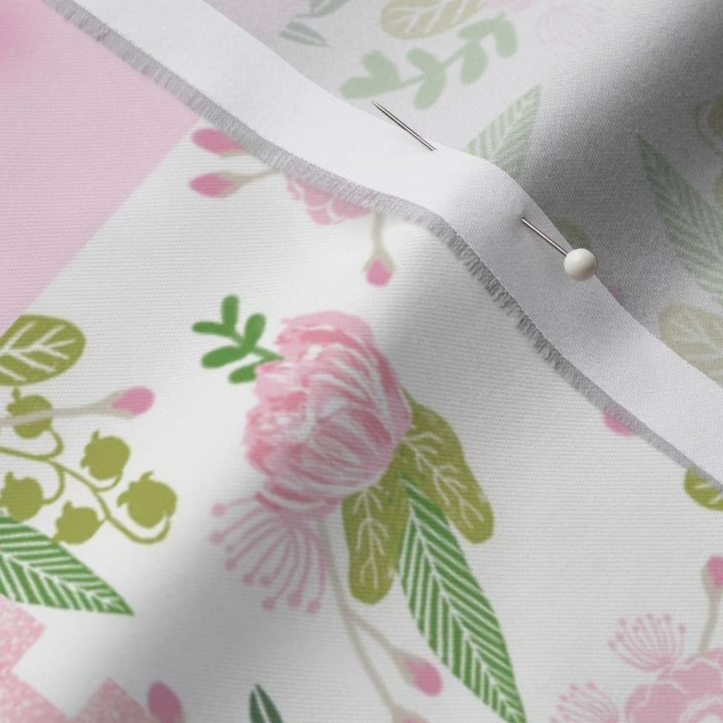 Spoonflower Fabric - Unicorn Quilt Cheater Nursery Wholecloth Girls Stripes Polka Dot Printed on Organic Cotton Sateen Fabric by The Yard - Sewing Quilting Apparel Home Decor