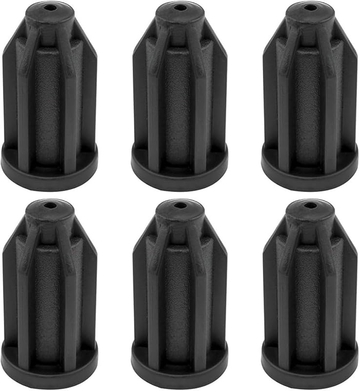 Paquete de 6 insertos de casquillo para ruedas para tubo de 1 pulgada, vástago de 7/16 pulgada | Polipropileno y Poliamida; Diseño seguro de ajuste a presión; Protege las patas de los muebles; Se adapta a sillas, mesas y armarios.