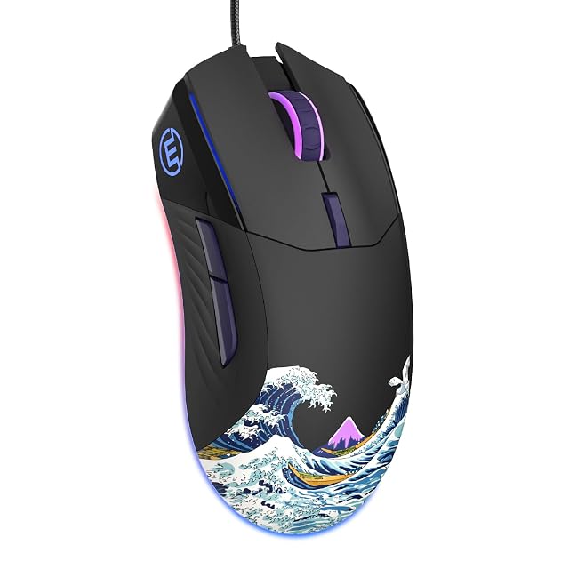 COSTOM Womier USB Wired Gaming Mouse for PC Computer Windows Mac Laptop Lightweight Silent RGB Backlit Mouse with