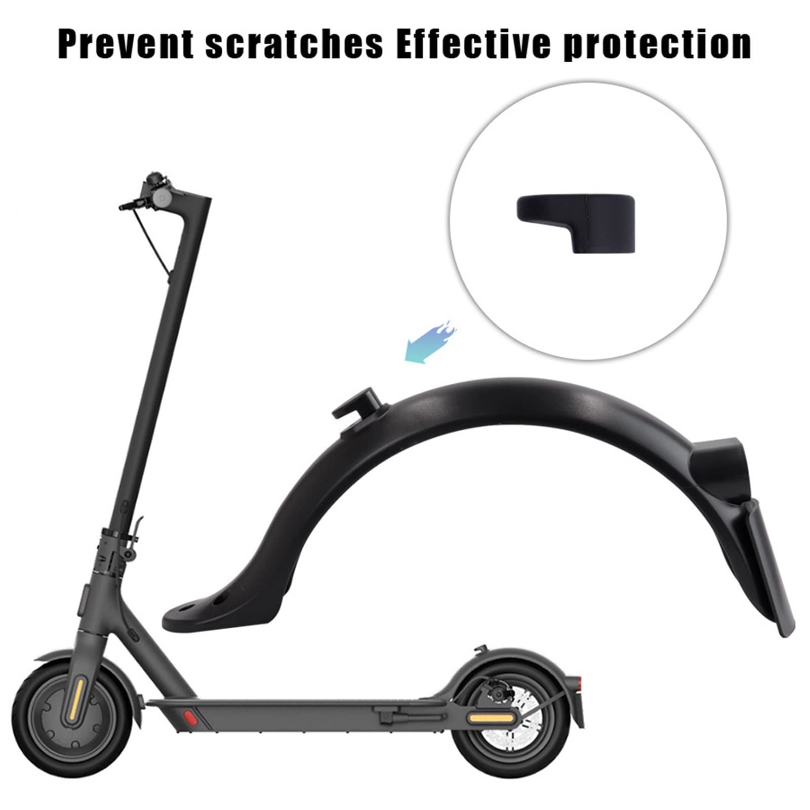 Tylny Zestaw Błotników Błotników Ulepszony Skuter Elektryczny Dopasowany Do Xiaomi Dopasowany Mi 3 Dopasuj Do M365 Pro M187 Pro2 1S Taillight Wspornik For Pokryciem Śrub(Black sets)