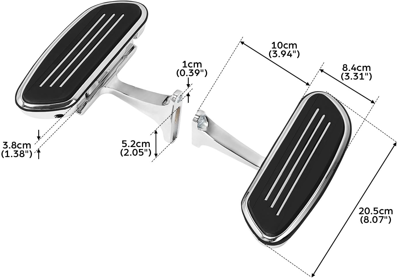 XFMT Motorcycle Chrome Passenger Footboard Floorboard with Mount Bracket For Harley Streamline Style Touring Road King Street Glide Road Glide Electra Glide Ultra Classic 1993-Later