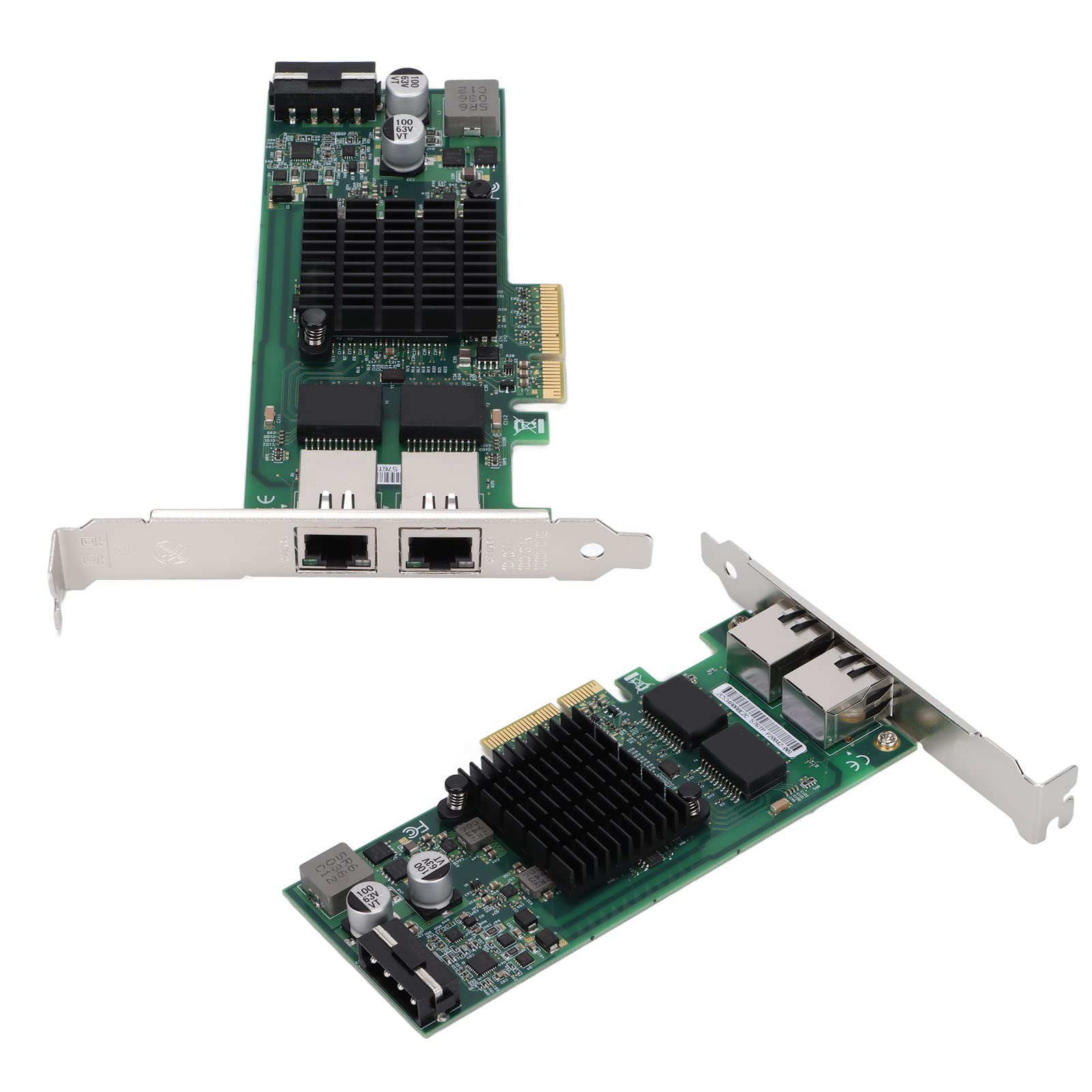 Bewinner Scheda di Rete Gigabit, PCI‑E X4 Rj45 Adattatore di Rete a Doppia Porta Gigabit 10/100/1000Mbps con Porta Elettrica Supporta Frame Jumbo, Tso, VLAN, PXE, WOL
