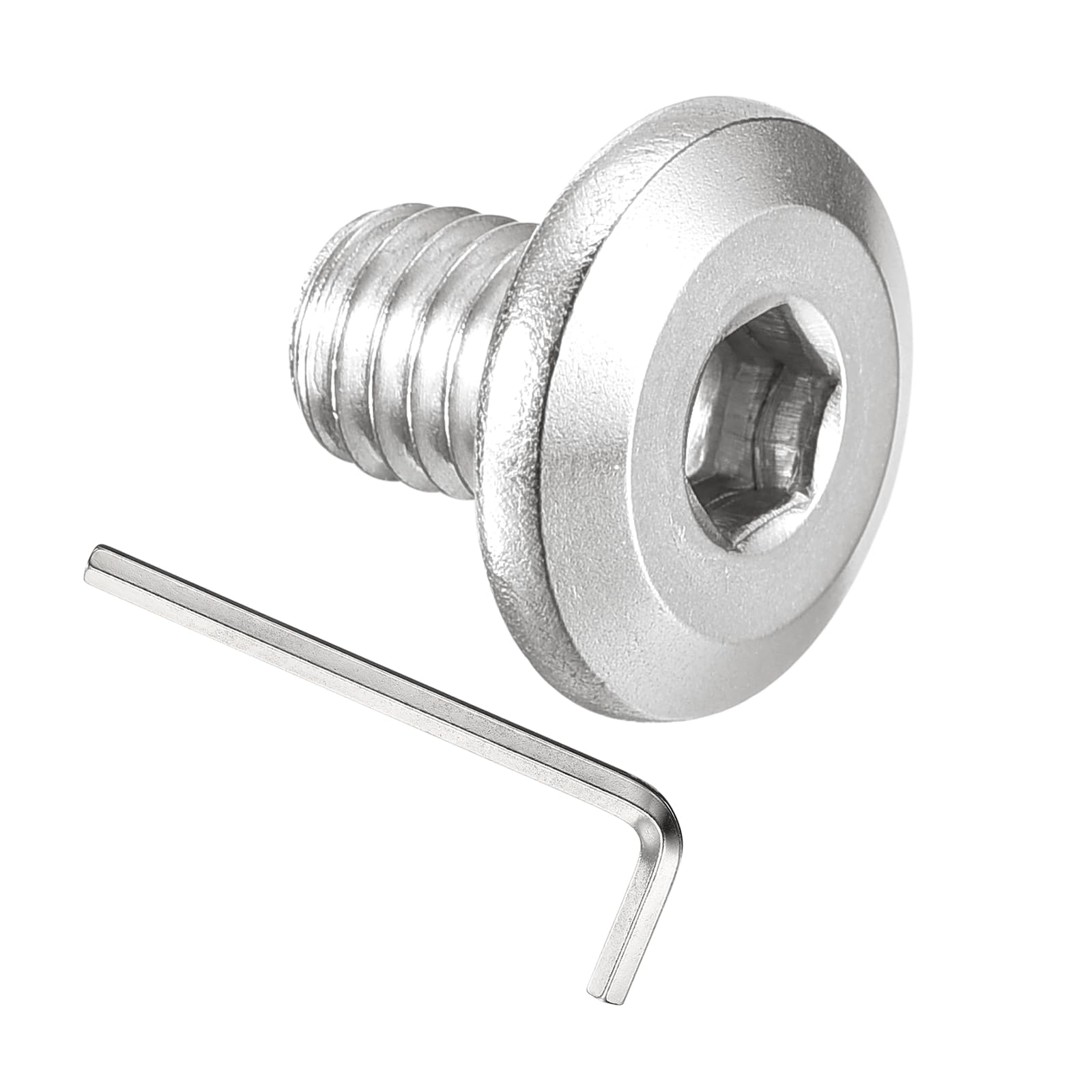 PATIKIL M6x8mm Flat Head Hex Socket Cap Screws Bolts, 50PCS 304 Stainless Steel 18-8 Furniture Bolt with Hex Allen Wrench for Bed Chair Repairs Ship Assembly Mechanical Industry, Silver