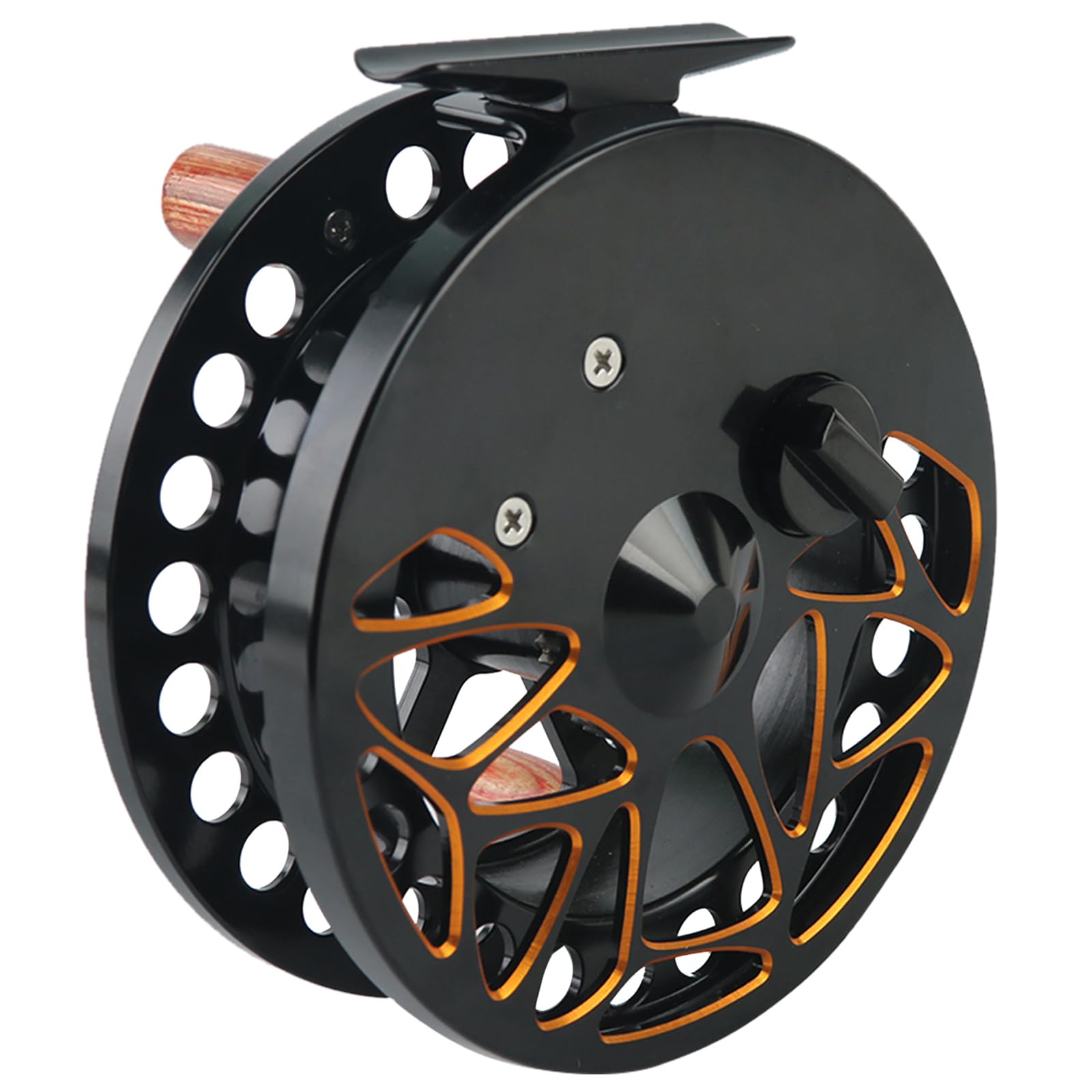 Maxcatch Center Pin Floating Fishing Reel Aluminum CNC Machined Centerpin Reel 4 1/2 INCH 110MM (Black)