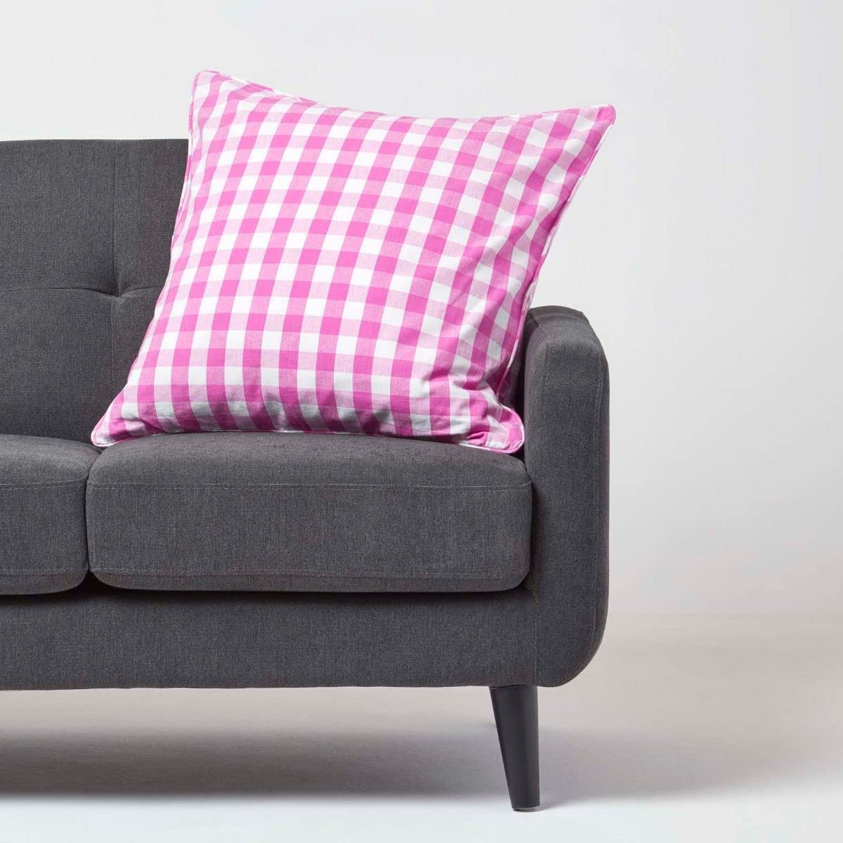 Homescapes - 100% Cotone - Block Check - cuscino pieno - 45 x 45 cm