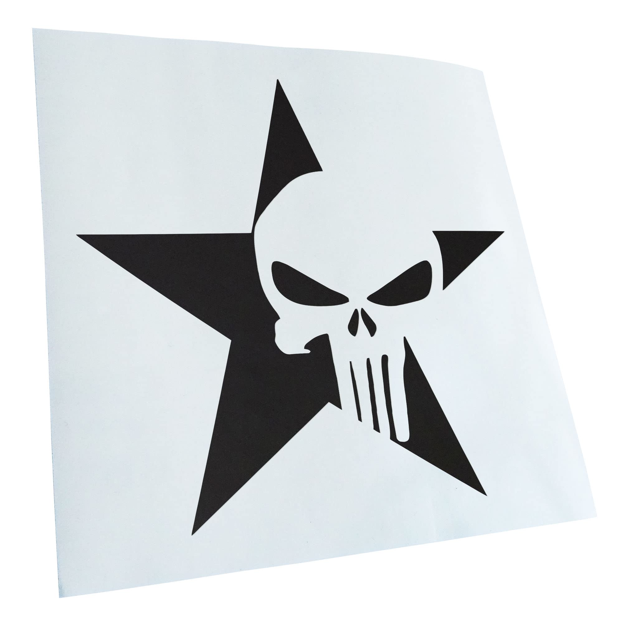 Kiwistar - Car Sticker - US Punisher Star Star Sticker for Car, Laptop, Bicycle, Truck, Motorcycle Multicolor JDM Decal Racing