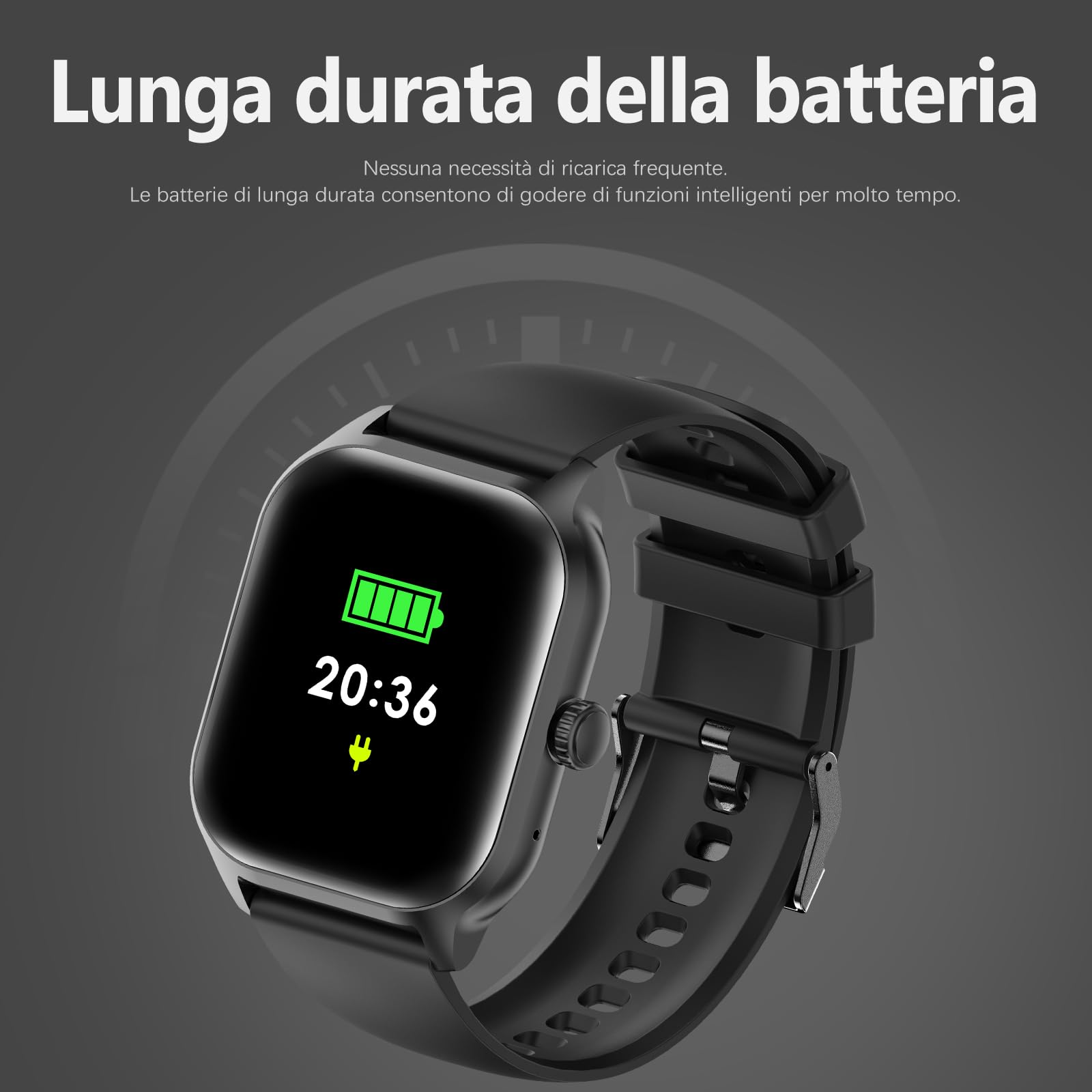 zaisia Smartwatch Uomo Donna con Chiamare/Rispondere, 2.01" Molteplici modalità Sportive Orologio Smartwatch con Contapassi/Sonno/Cardiofrequenzimetro, IP68 Orologio Intelligente per Andorid iOS