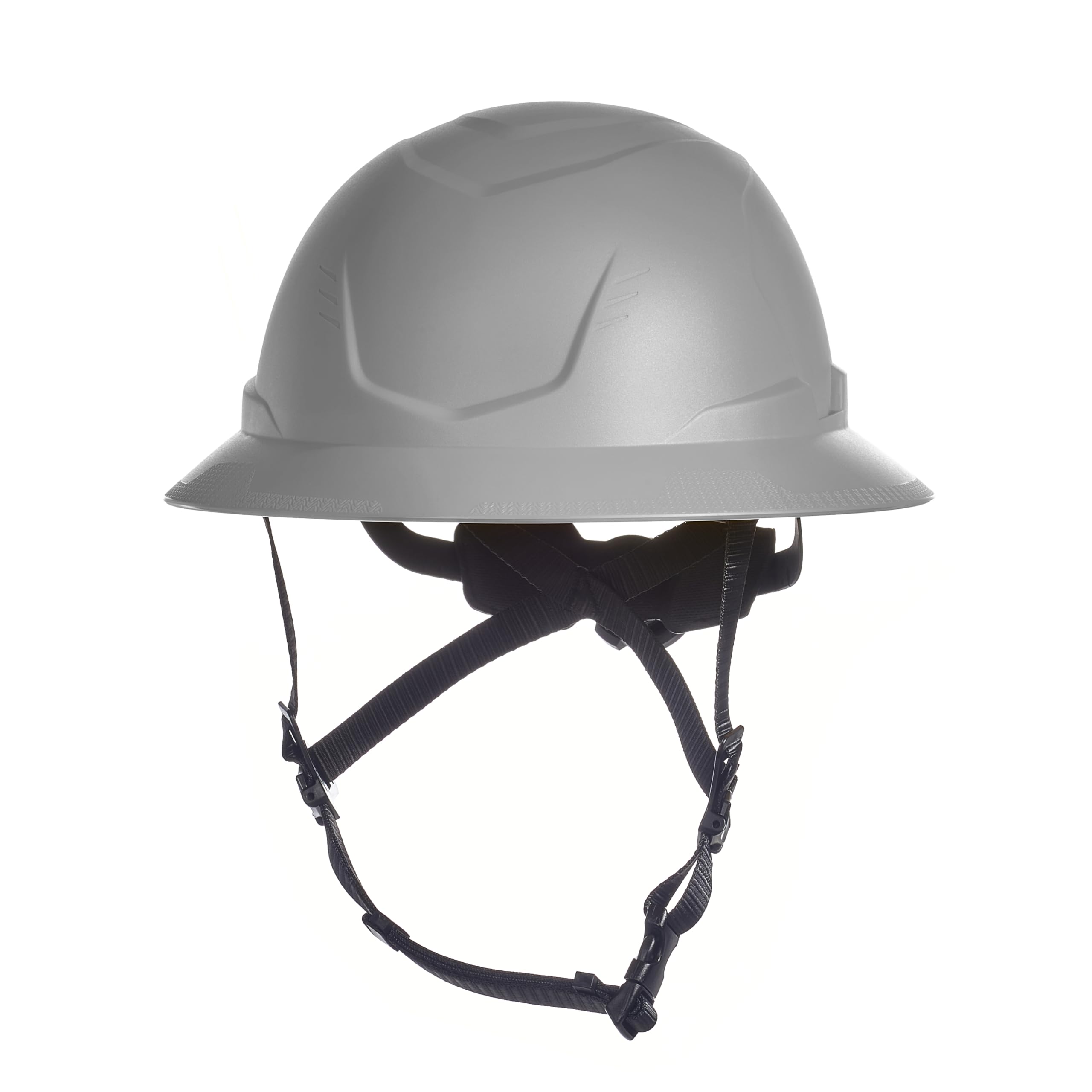 MSA 10250597 V-Gard H2 Schutzhelm mit Vollrand Typ 2 – Komfortable Ratschenfederung und integrierter Kinnriemen, unbelüftet, Standardgröße, mittelgroß, grau