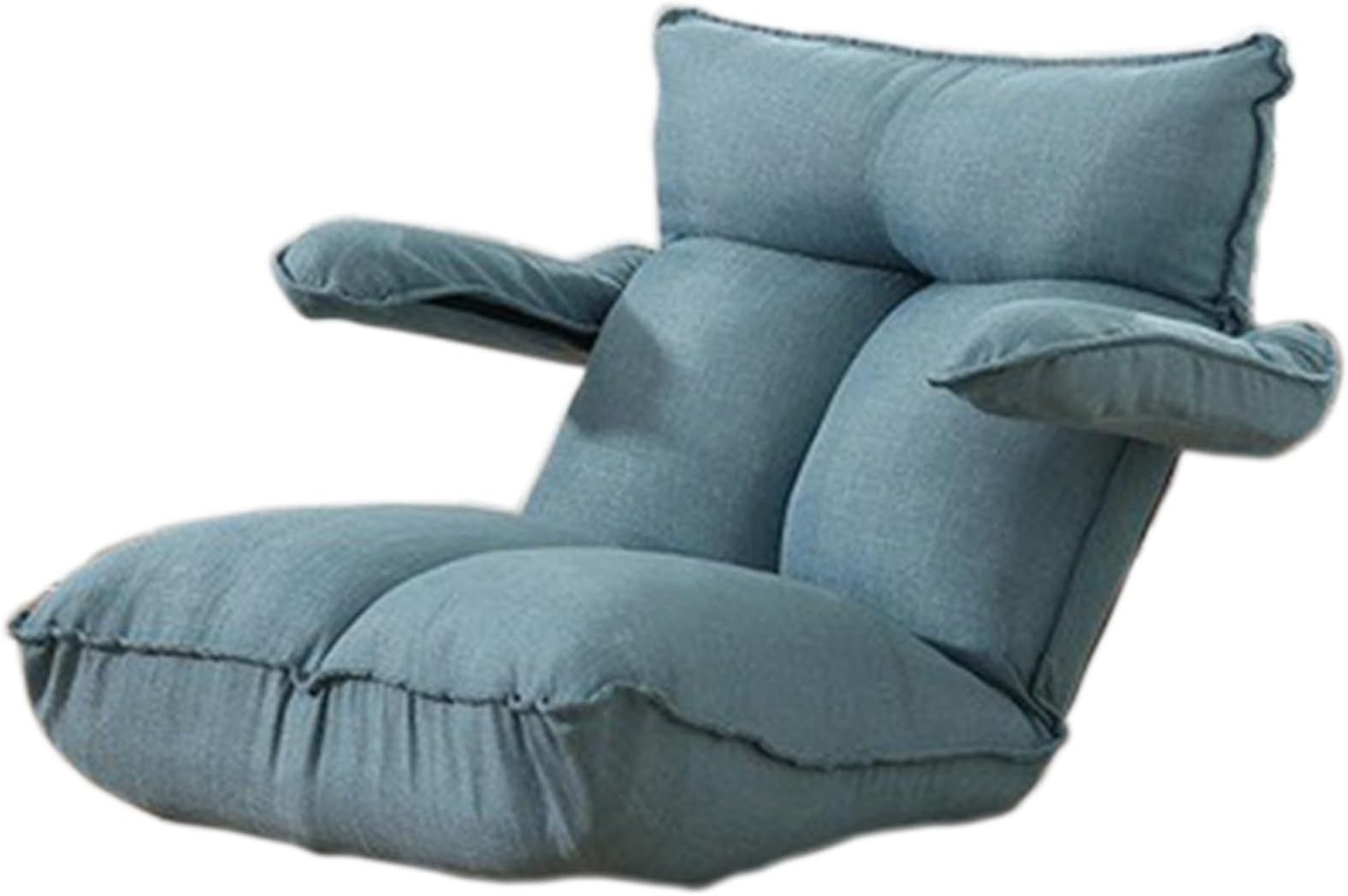 Adjustable Floor Chair, with Armrests Adults Gaming Chairs, Chaise Lounge Indoor Folding Lazy Sofa for Living Room Bedroom(Blue)