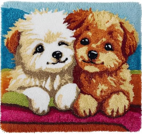 Kit de crochet à loquet chiot pour créer un coussin décoratif lors de vos soirées cocooning