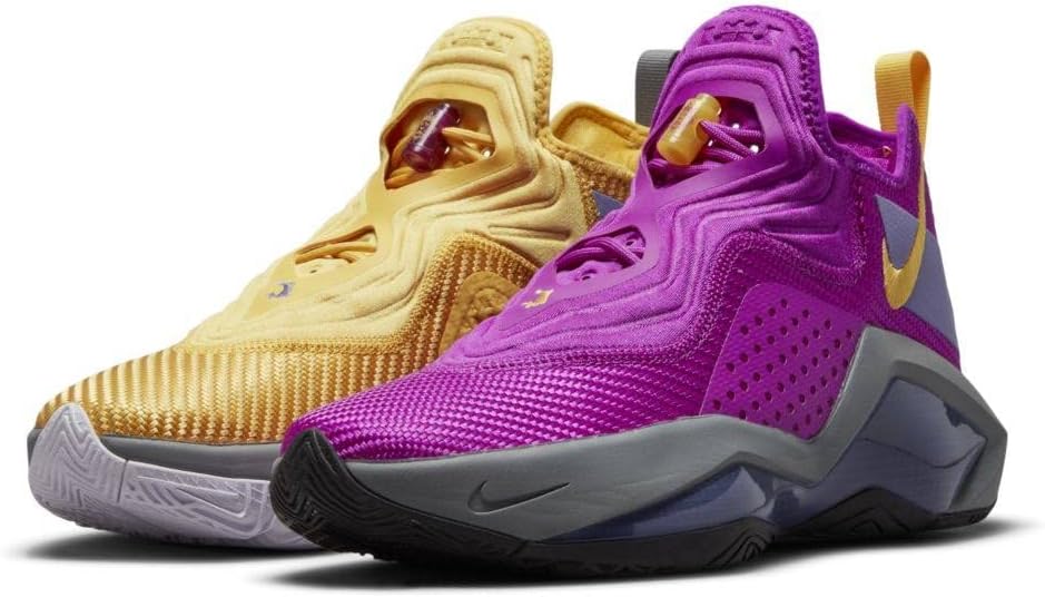 Featuring a breathable upper material, the Lebron Soldier XIV 14 Basketball Shoes keep feet cool and comfortable during extended periods of activity. The responsive midsole delivers exceptional energy return and impact protection, while the outsole's multidirectional traction patterns ensure grip and stability on different court surfaces. In summary, these Nike basketball shoes are a dependable and stylish option for players aiming to elevate their performance on the court. Description by ChatGPT.