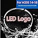 Silver Mirror Emblem with White LED Light for 2014-2018 W205 C W212 E X204 GLK CLA CLS GLA,Front Grille Star Illuminated Logo (W205 C 15-18)