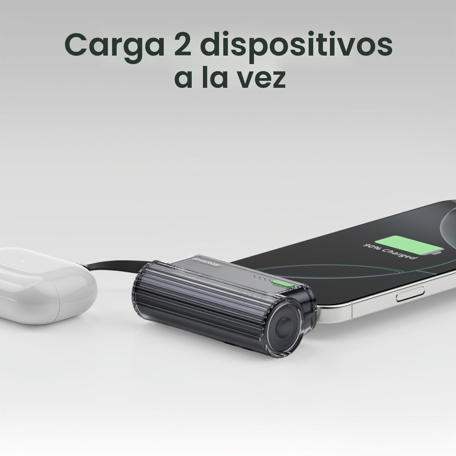 SHARGE Flow Mini 2 Power Bank 22.5w Max, Kleine Powerbank für Unterwegs, Schnelllade-Akkupack mit Lightning- und USB-C-Anschluss, Tragbares Ladegerät mit Integriertem Kabel für iPhone 16/15/14, Galaxy