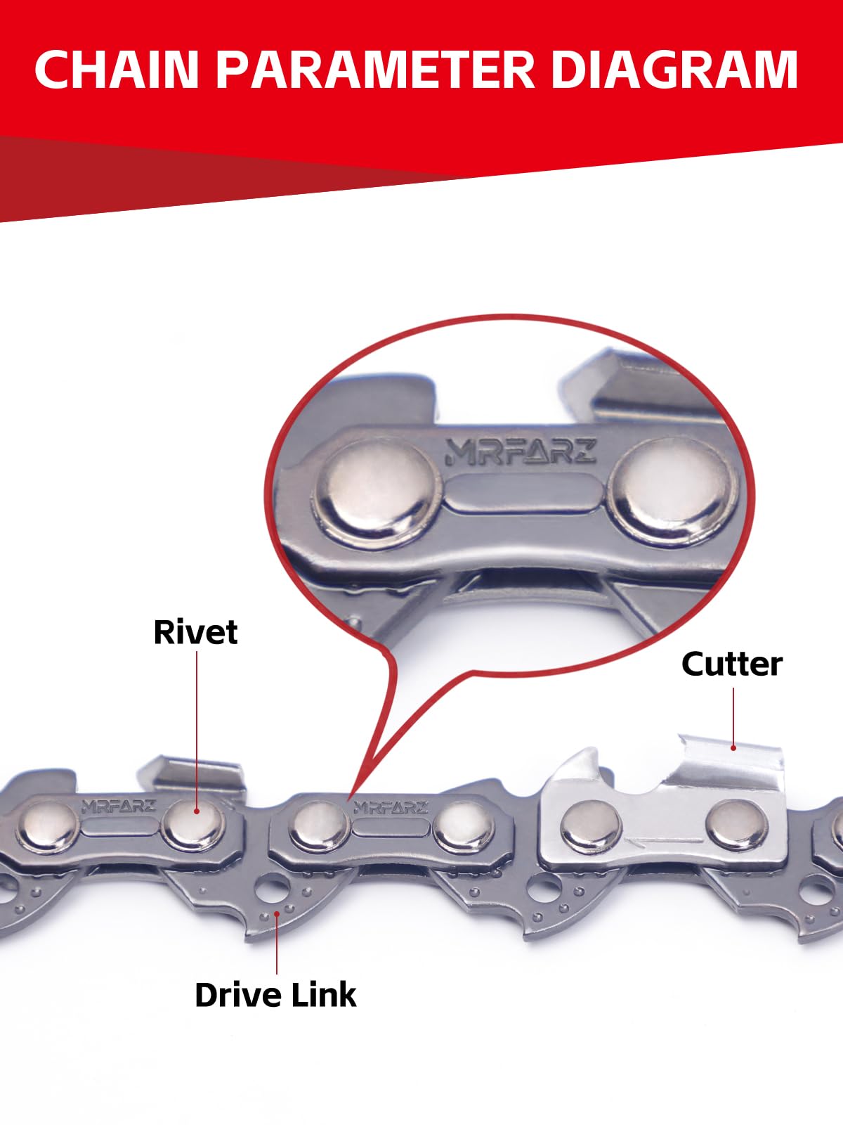 MRFARZ 18 Inch Chainsaw Chains 3/8