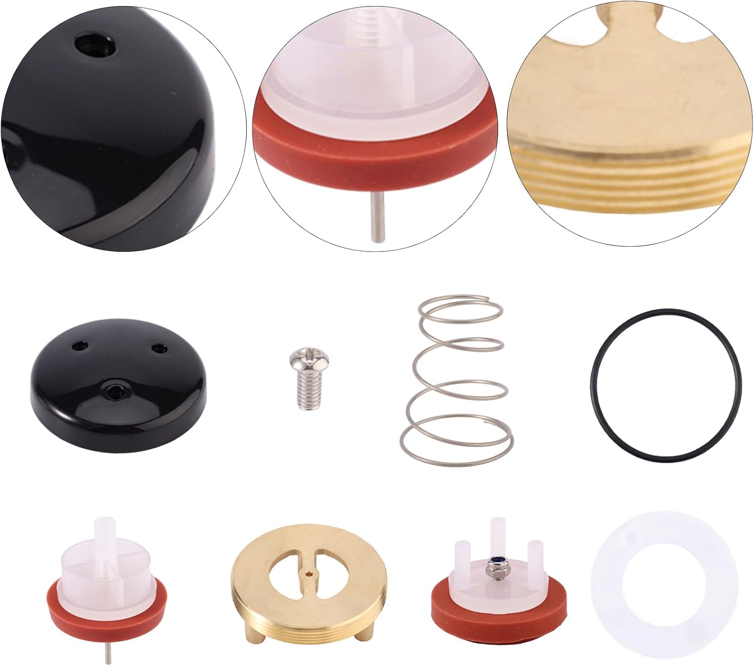 Gosknor RK1-720A Pressure Vacuum Breaker Repair Kit, 720A Repair Kit Compatible with Zurn Wilkins 1/2" 3/4" 1" Pressure Vacuum Backflow Preventer Replacement Parts