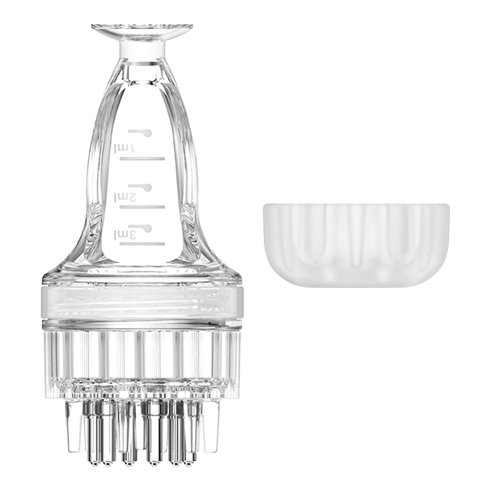 Applicateur Huile Cheveux avec Brosse de Massage du Cuir Chevelu, Flacon Transparent pour Soin Capillaire, Outil de Précision pour Sérum et Huiles Essentielles, Inclus Pipette et Brosse de Nettoyage