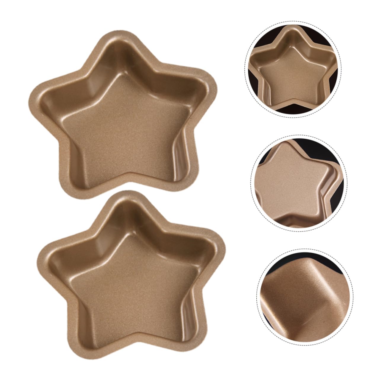 TOPBATHY 10pièces Moule à Gâteau Étoile Doré Antiadhésif Lot Pour Pâtisserie Et Décoration De Desserts