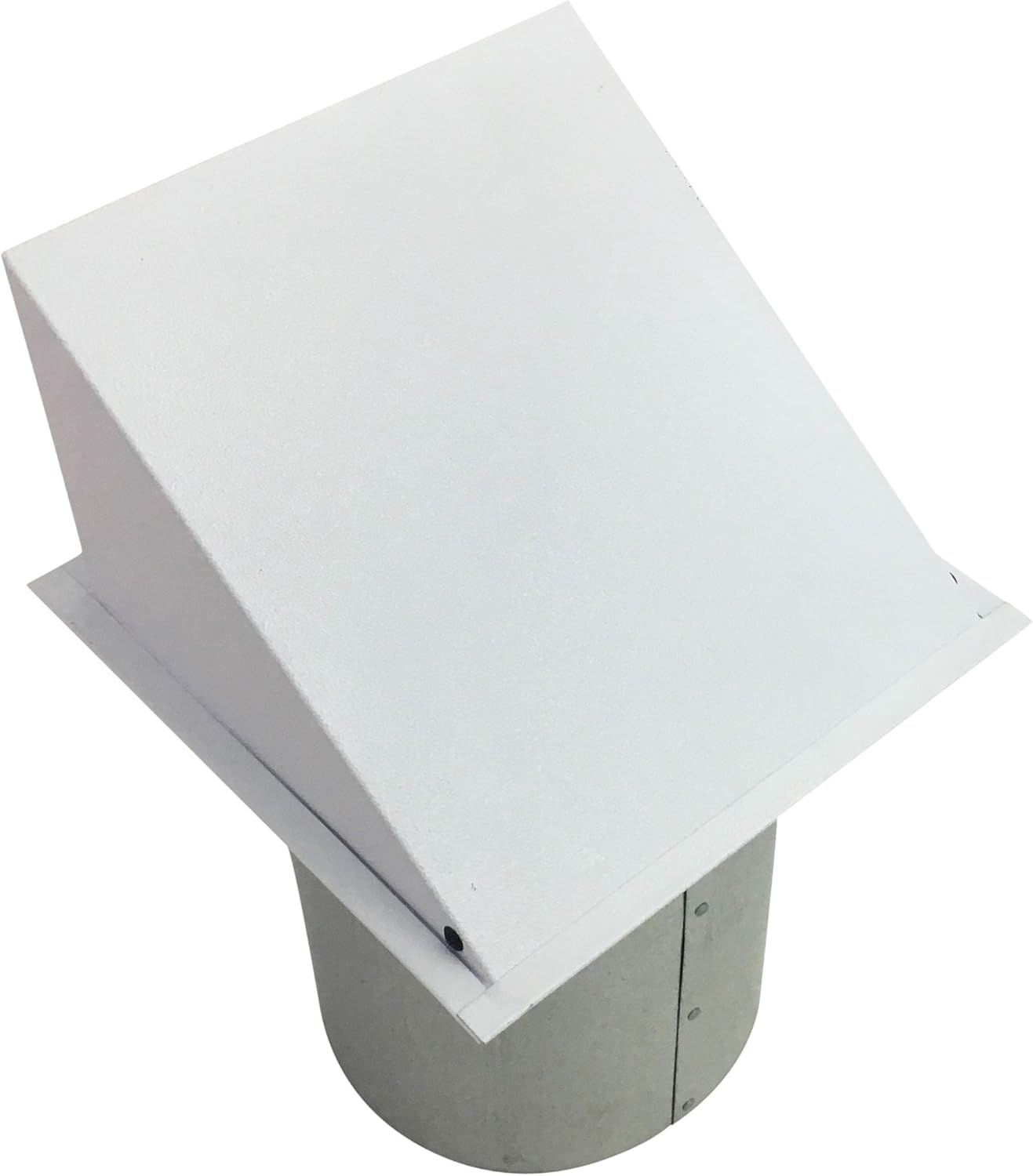 7 Inch Wall Vent Cap - Painted White Steel - Screen Only - Heavy Duty Hooded Metal Caps - Fresh Air Intake Vent for Side Walls by Vent Works