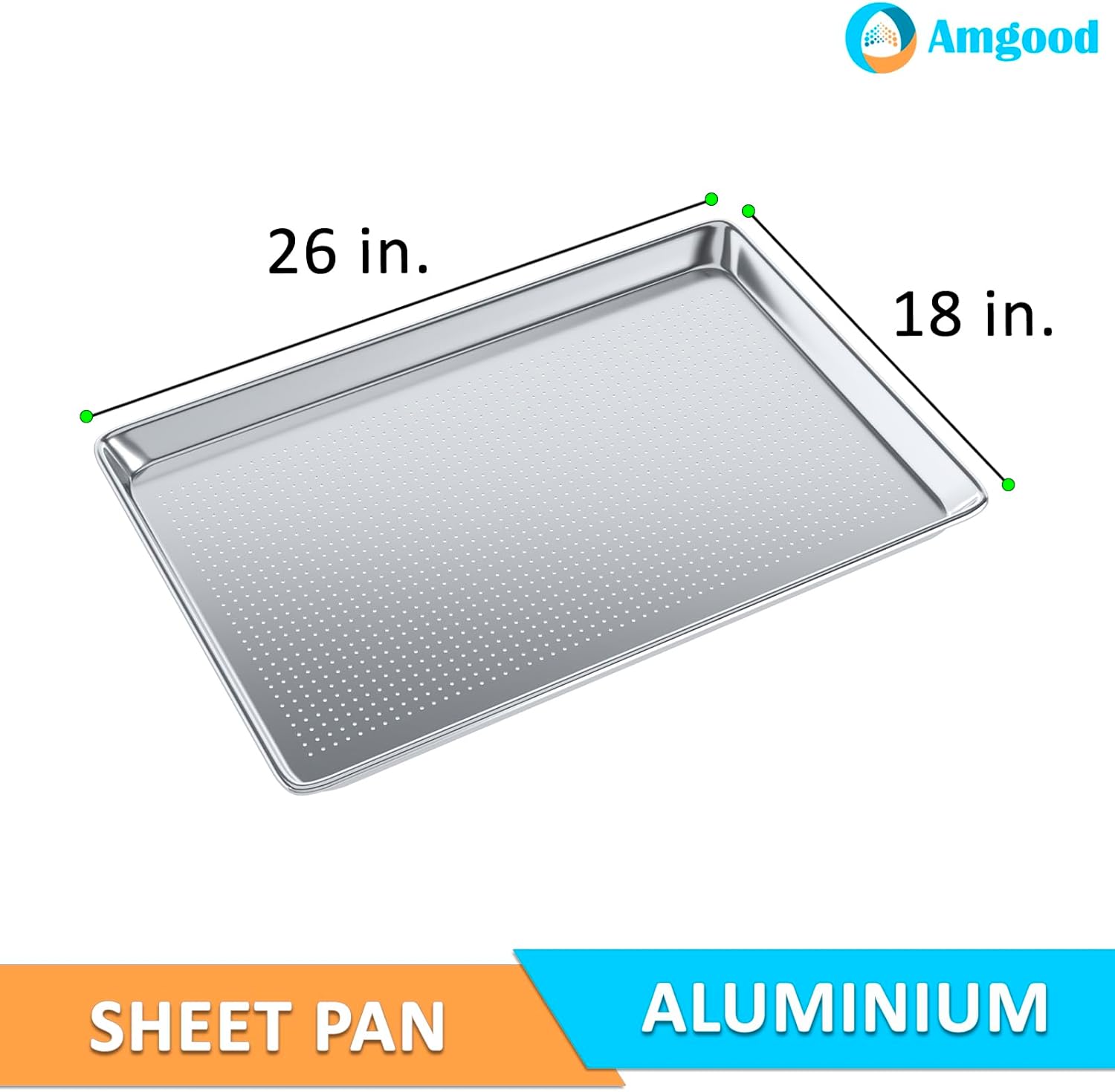 Pack of 12 | 18 in. x 26 in. Full Size Perforated Aluminum Bun. / Sheet Pan | Ideal for baking, roasting, cooling, prepping, or storing - a must-have in restaurants, bakeries, and busy kitchens.