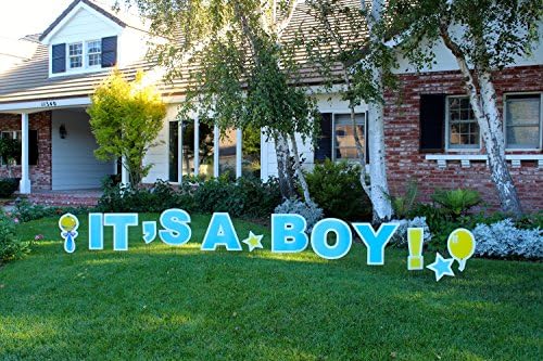 It’s A Boy! Outdoor Announcement Decoration Card, Yard Sign Comes 22 Inches high with Stakes
