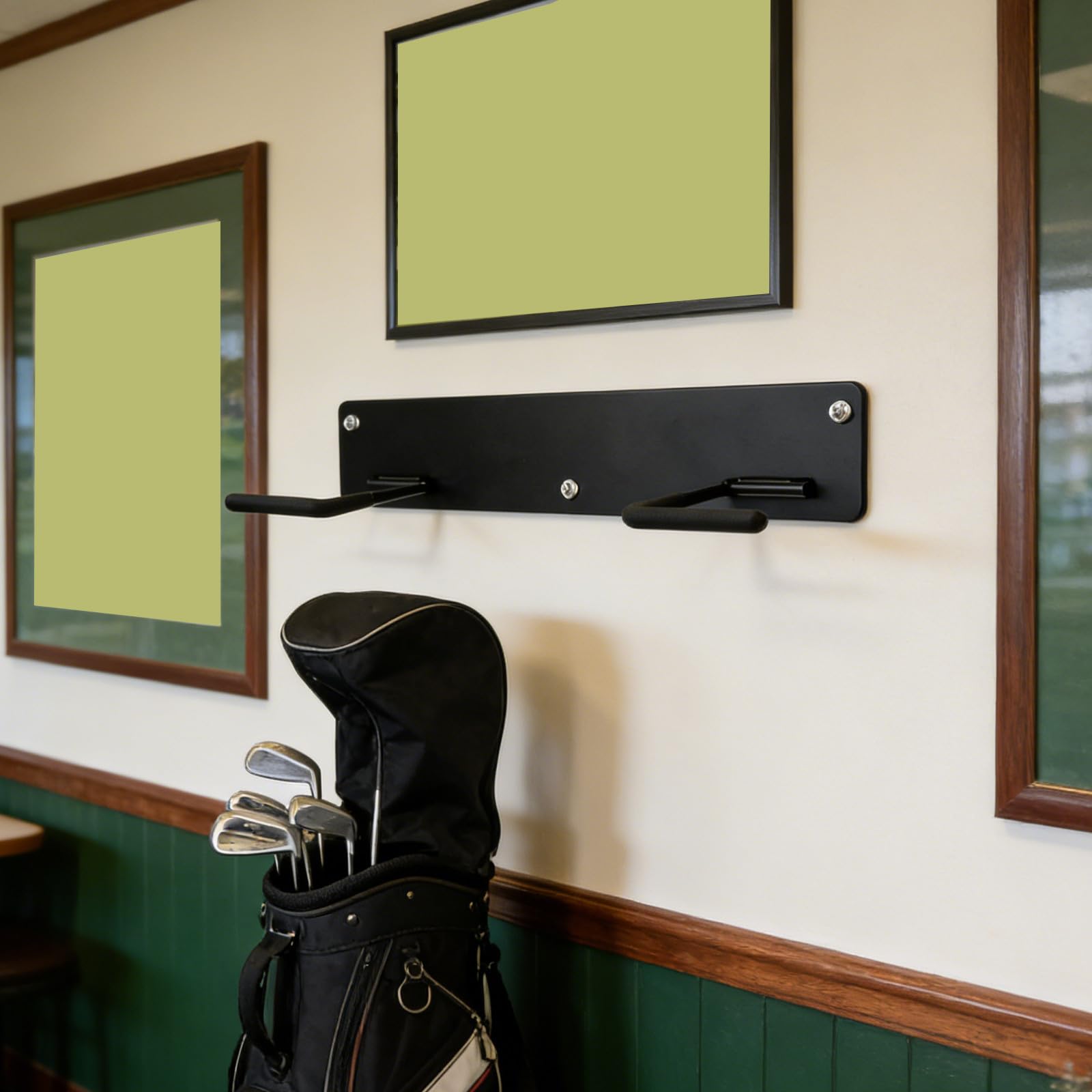 Soporte de Pared para Bolsa de Golf en Garaje, Acero al Carbono Negro