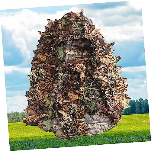 Kisangel Máscara Chapéu Folhas De Camuflagem Chapéu De Camuflagem Arnês Folhas Verdes Máscara Facial