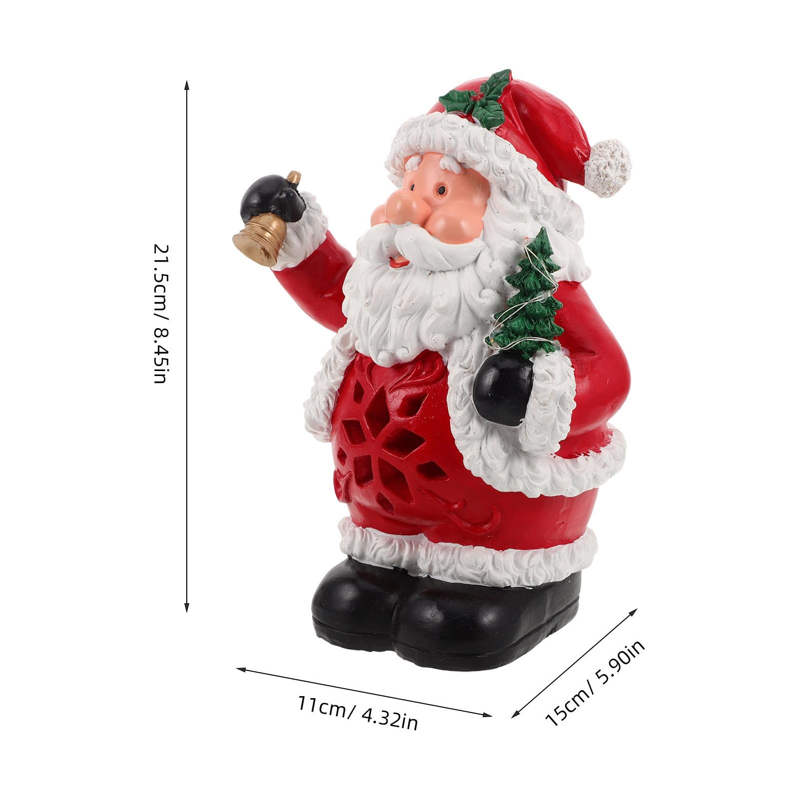 USHOBE Statua Natalizia in Resina Rossa con Musica e Doppia Alimentazione USB per Decorazioni Festive in Hotel e Casa