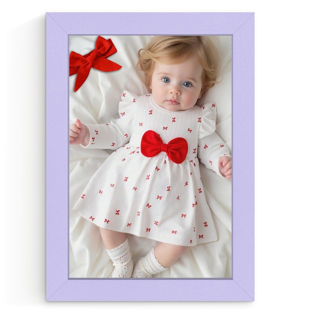 Procut Global Purple 15x9 Modern Picture Frame for Nursery, Baby Gift - Photo Frame with Perspex Front, Wall or Tabletop Display - Keepsake for Newborn, Baby Shower & First Photo Memories