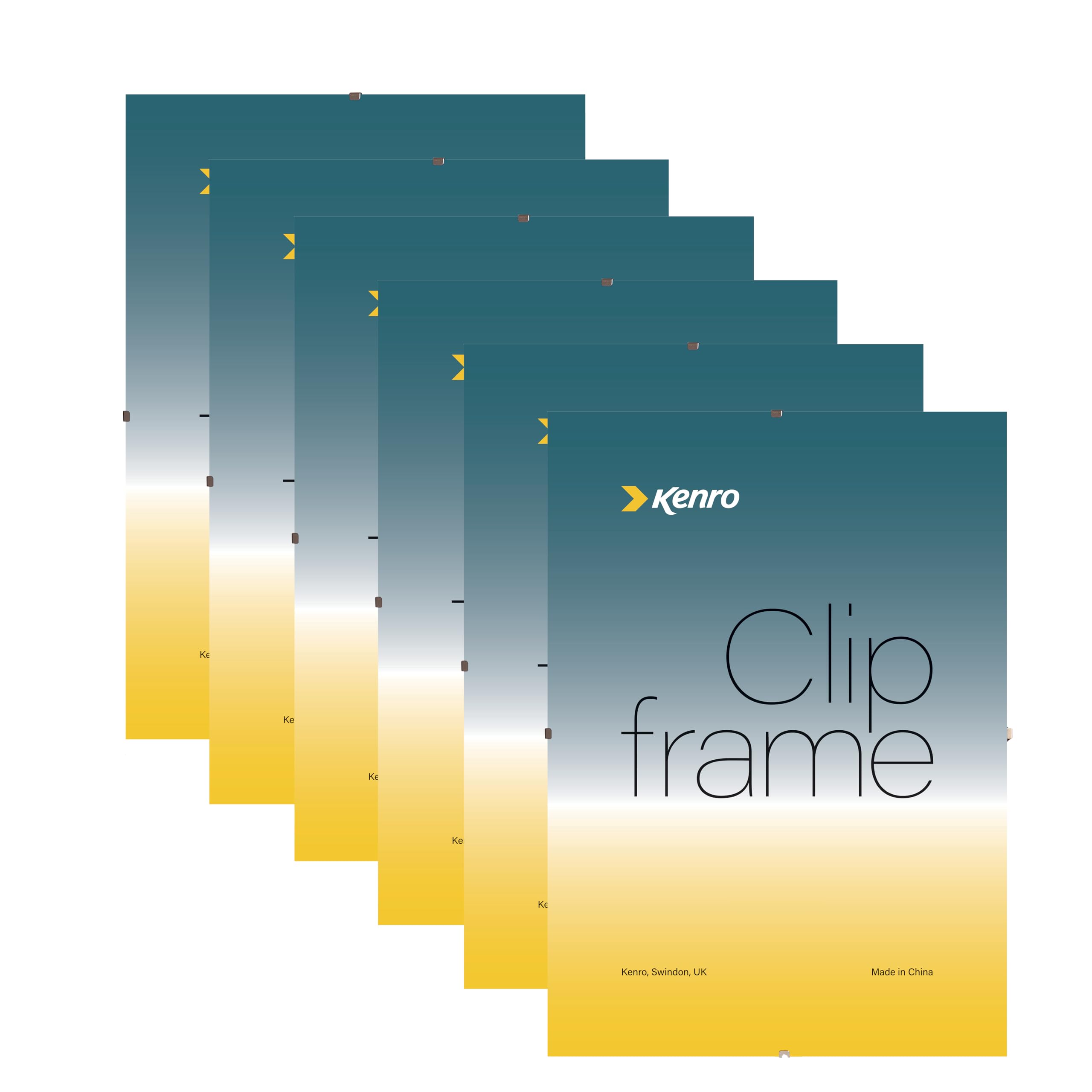 Kenro Box of 6 Clip Frame 6x4 / 10x15cm with Glass Front for Posters, Certificates, Drawings & Illustrations. Contemporary Poster Frame with Metal Clips - KCF001