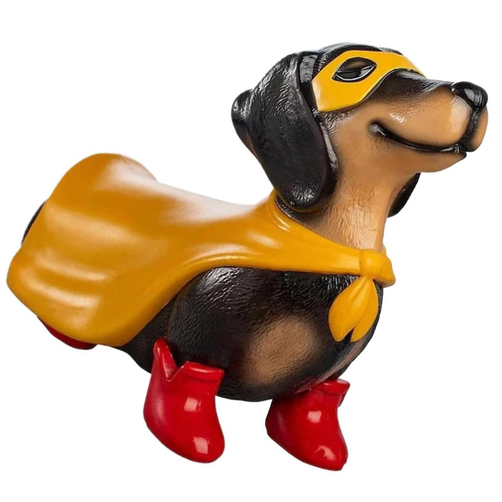 Sculpture de teckel vintage en résine pour décoration d'étagère