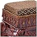 Design Toscano Maharajah Elephants Indian Decor Upholstered Footstool, 13 Inch Tall, Cast Stone Resin, Wood Tone Finish