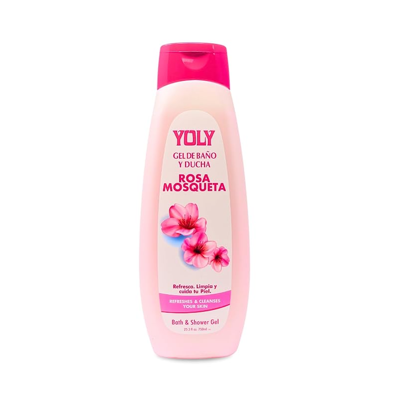 Sabonete líquido corporal YOLY com óleo de rosa-mosqueta, 750 mL