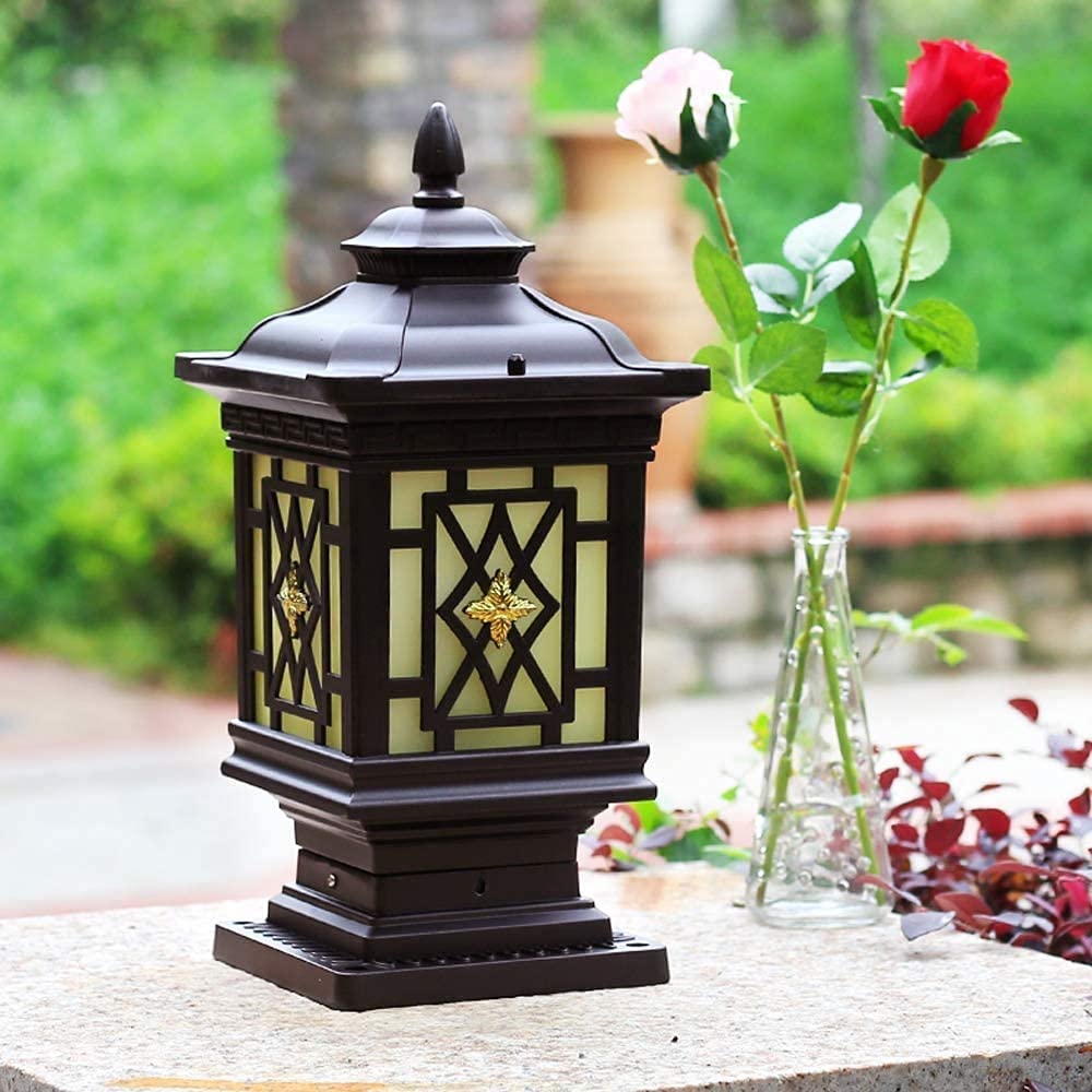 Post de Plein air avec Base de Montage, Lanterne à pôles imperméables, Lampe extérieure Post Lantertern Head pour Jardin, Patio, Pathway