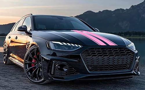 Miniatura 9 de Calcomanías de vinilo de 63 x 11 pulgadas con diseño de rayas de carrocería de carreras, calcomanías de vinilo para capó de automóvil, calcomanía con