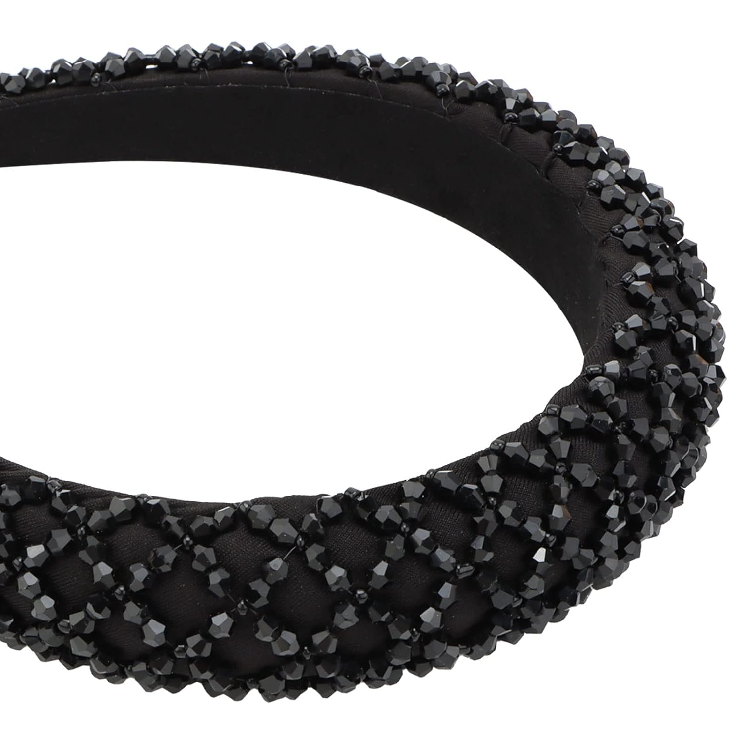 YISSION 1PC Black Rhinestone Headband for Women Girls Non Slip Head Bands Fashion Jeweled Hairband Sparkly Crystal Headbands for Women Bling Hair Accessories for Women Girls Wedding Prom Holiday - Image 7