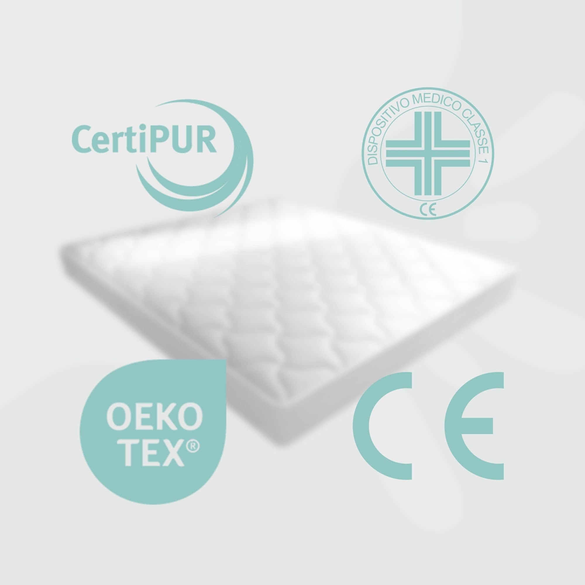 UpNap Nuri Pro | Materasso Matrimoniale in Memory Foam | Altezza 20 cm | Ortopedico e Ignifugo | Rivestimento Anallergico e Antibatterico | Dispositivo Medico Classe 1 | Made in Italy | 160 x 190 cm