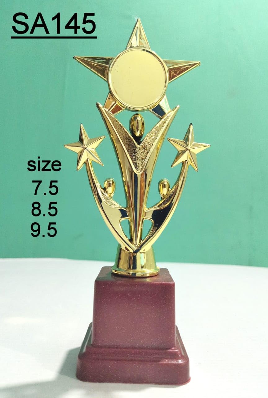 Metallic Fiber Victory-Star Golden Winning Trophy/Award for Winners (9 inches Pack of 3) (B0BBVYMSY4) Amazon Price History, Amazon Price Tracker