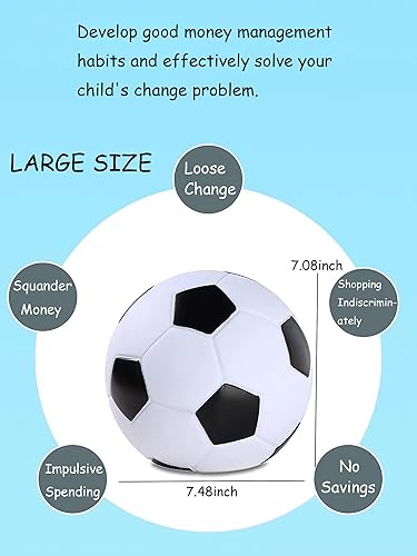 Miniatura 5 de Alcancía para niños gran banco de monedas de fútbol juguete de plástico irrompible cumpleaños para niños decoración del hogar