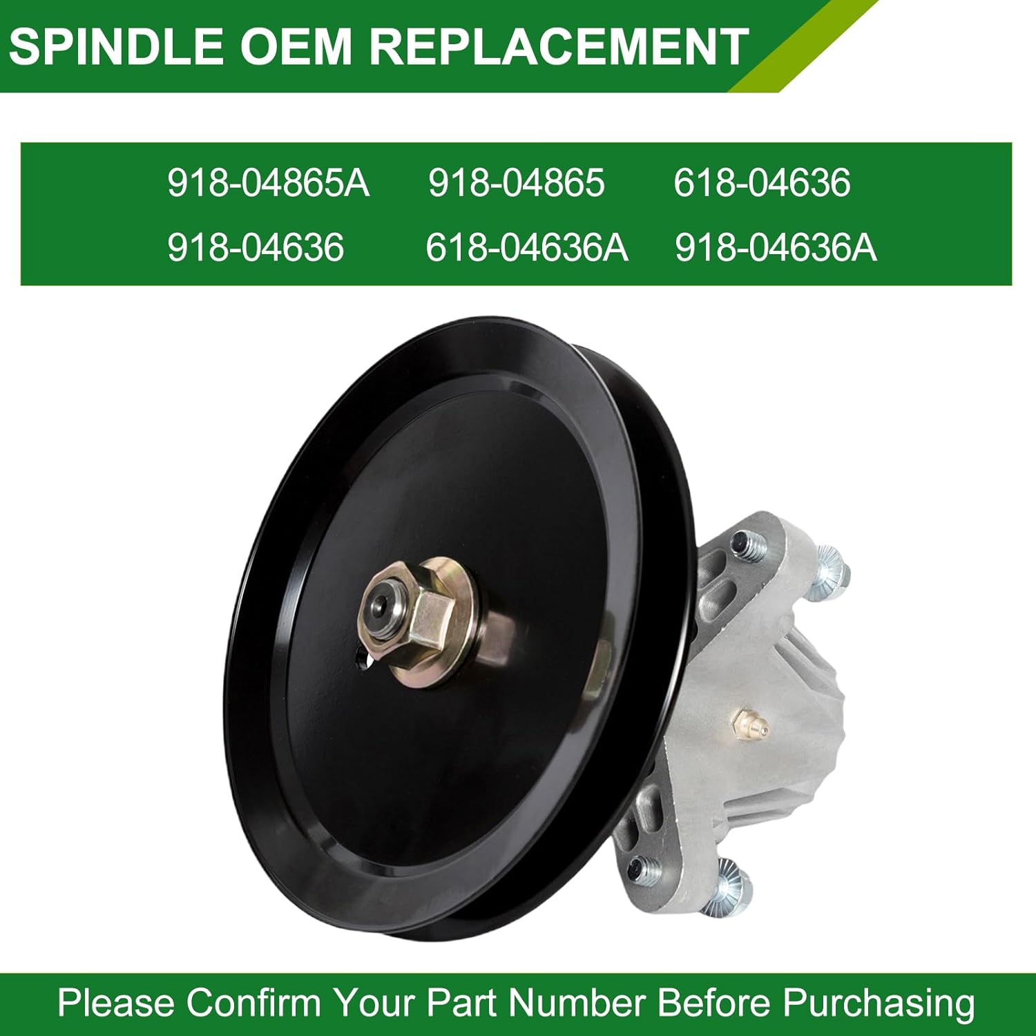 918-04865A 918-04865 618-04865A Spindle Assembly - Fits 46 Inch Mower Decks Cub Cadet LTX1042 LTX1045 LTX1046 Craftsman MTD LT2000 LT2200 LT2500 Troy Bilt Horse Xp 46 (2-Pack)