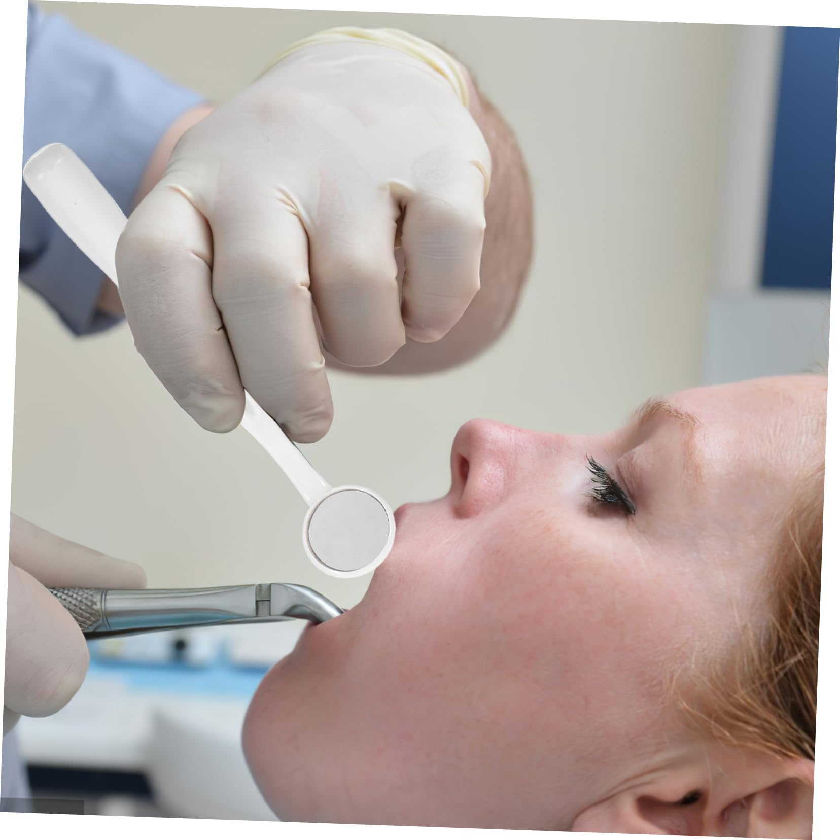 Specchietto Denti Luce LED Verde in Plastica, Specchietto Dentale Antifog per Ispezione Sicura e Pratica dei Denti per Uso Dentistico