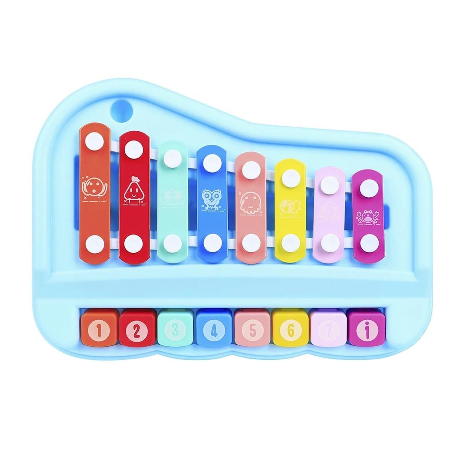 Xylophone Xylophone Octave En Bois Frappe À La Main Sur Le Piano Instruments De Percussion Débutant Professionnel(Blue)