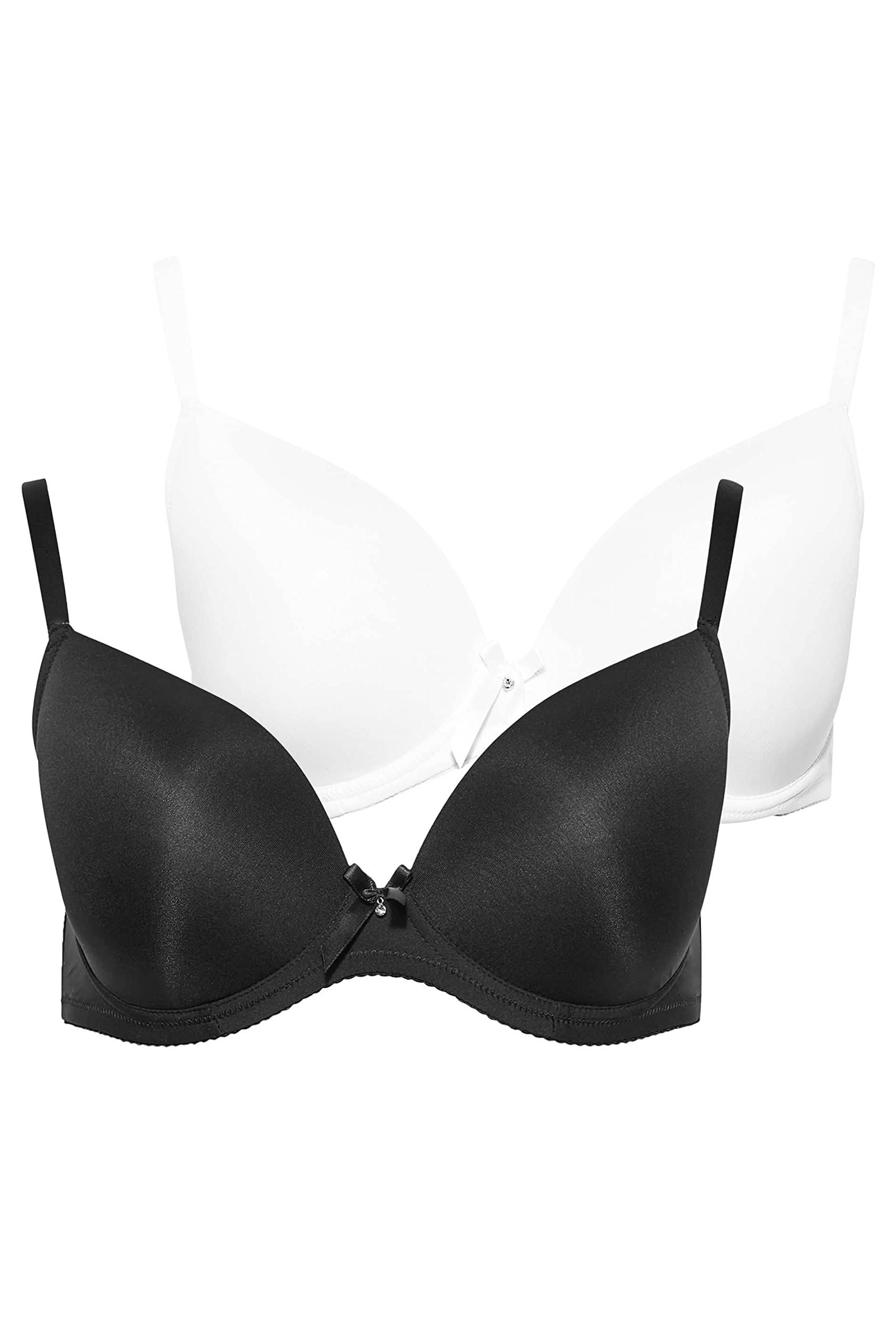 Yours Women's Black Plunge Microfibre Bras In | : 46F