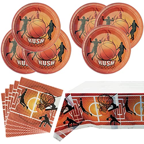 Basketball Party Supplies 16 Plates and 16 Napkins and Tablecloth71 x 42 Basketball Party Favors for Kids Basketball Birthday