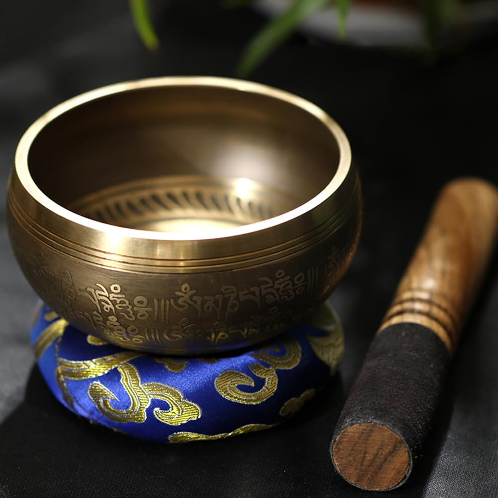 Set di campane tibetane per meditazione, fatta a mano, per yoga, attenzione e meditazione, set di campane tibetane per yoga, rilassamento, donne e