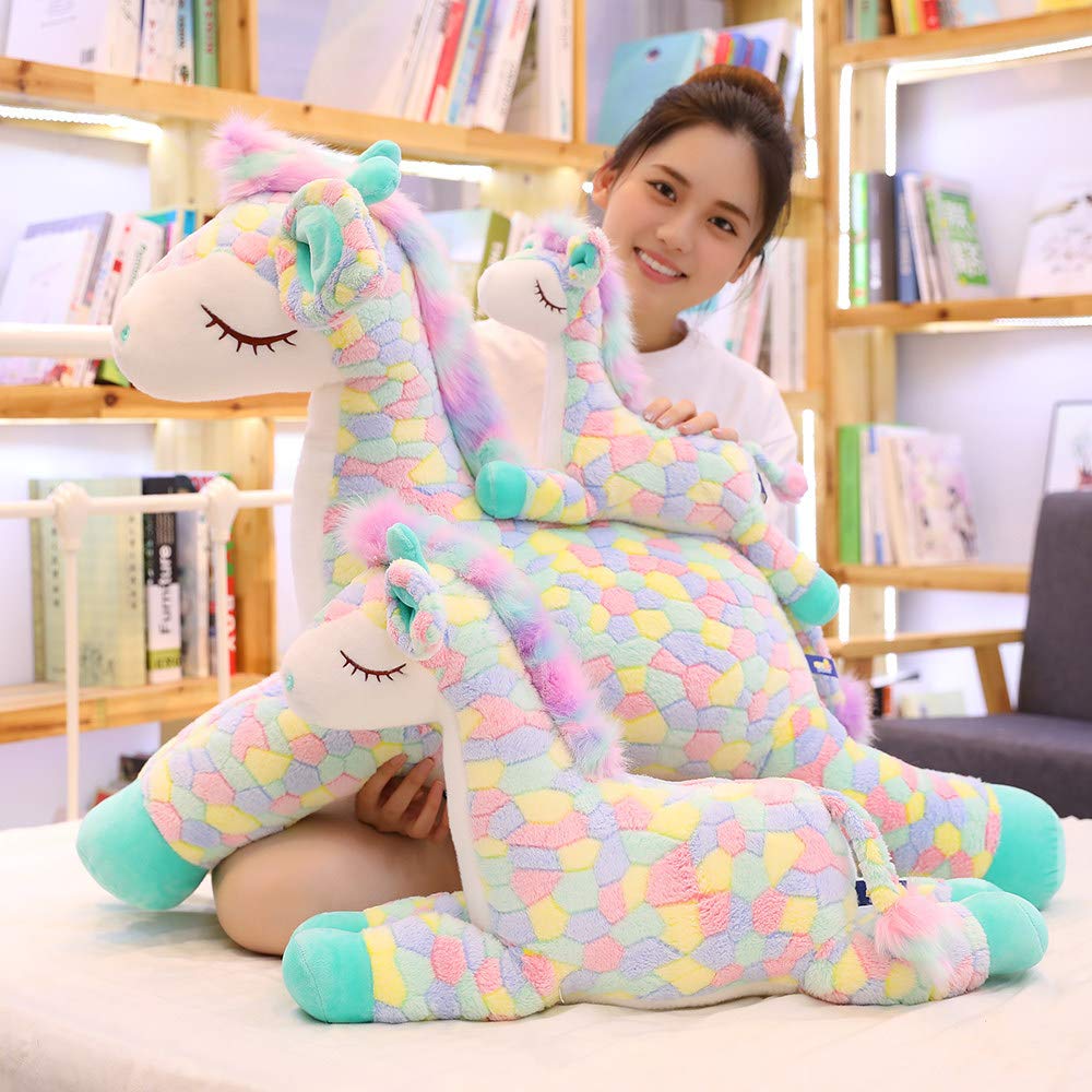 Carino Cervo Colorato Peluche Giocattolo Peluche Animale Farcito Bambola Cervo Abbracciare Placare Cuscino Camera Decor per Bambini/Ragazze Regalo di Compleanno 80 cm In Piedi