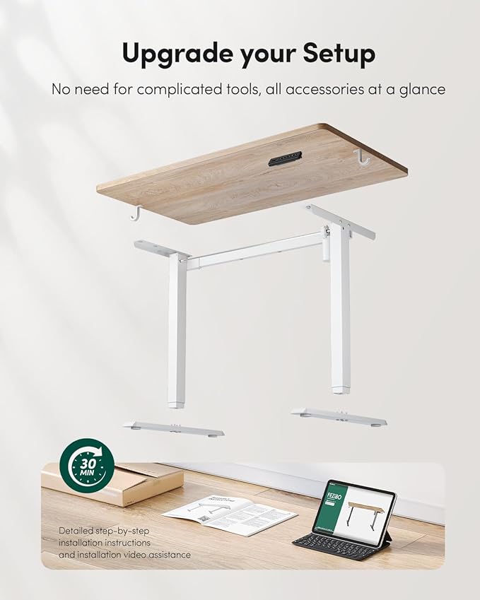 Escritorio Ajustable Electrico Standing Desk 139x60 cm Maple miniatura 5