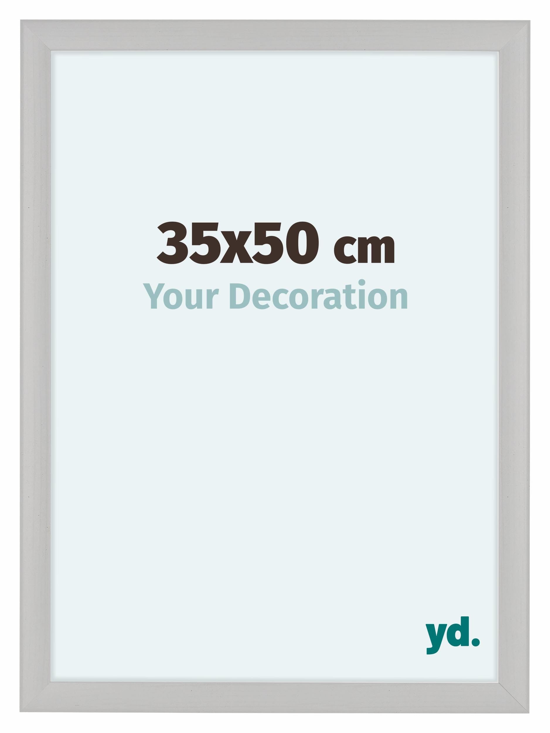 Your Decoration - Picture Frame 35x50 cm - White Woodgrain - Decorative Wall Frame in MDF with Antireflection - Frame 35x50 - Como