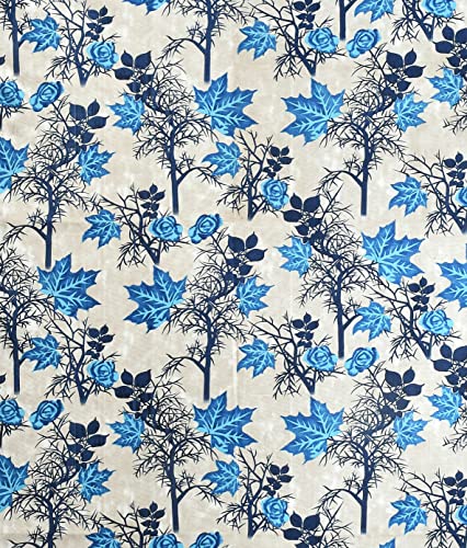 Image of Woah Washing Semi Automatic Washing Machine Cover Suitable for 5 Kg to 8 Kg Aqua Blue Leaf Top Load Washing Machine Cover | Dustproof Durable Cover